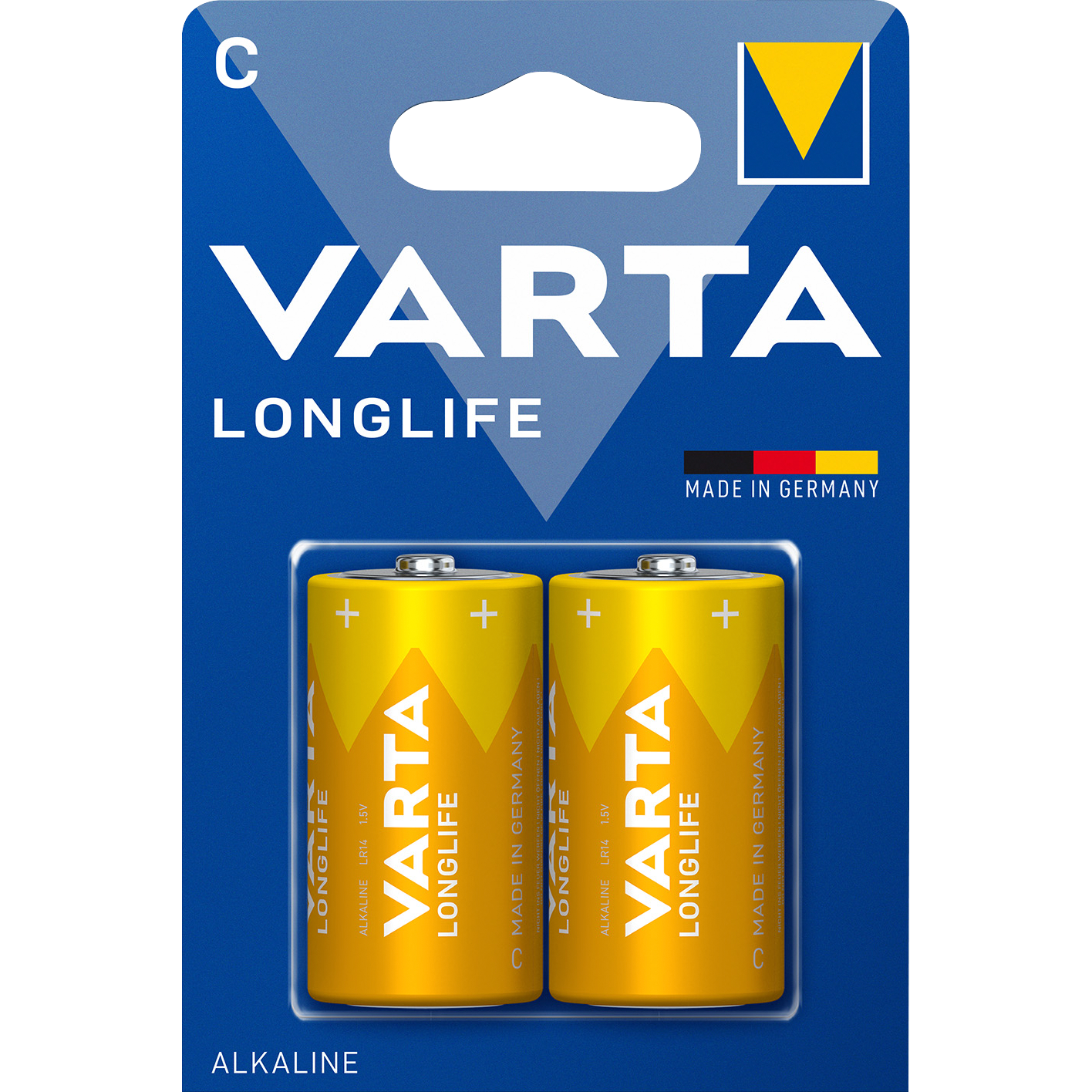 Baby-Batterie VARTA "LONGLIFE" Alkaline, 1,5 V, Typ C, 2er-Blister 