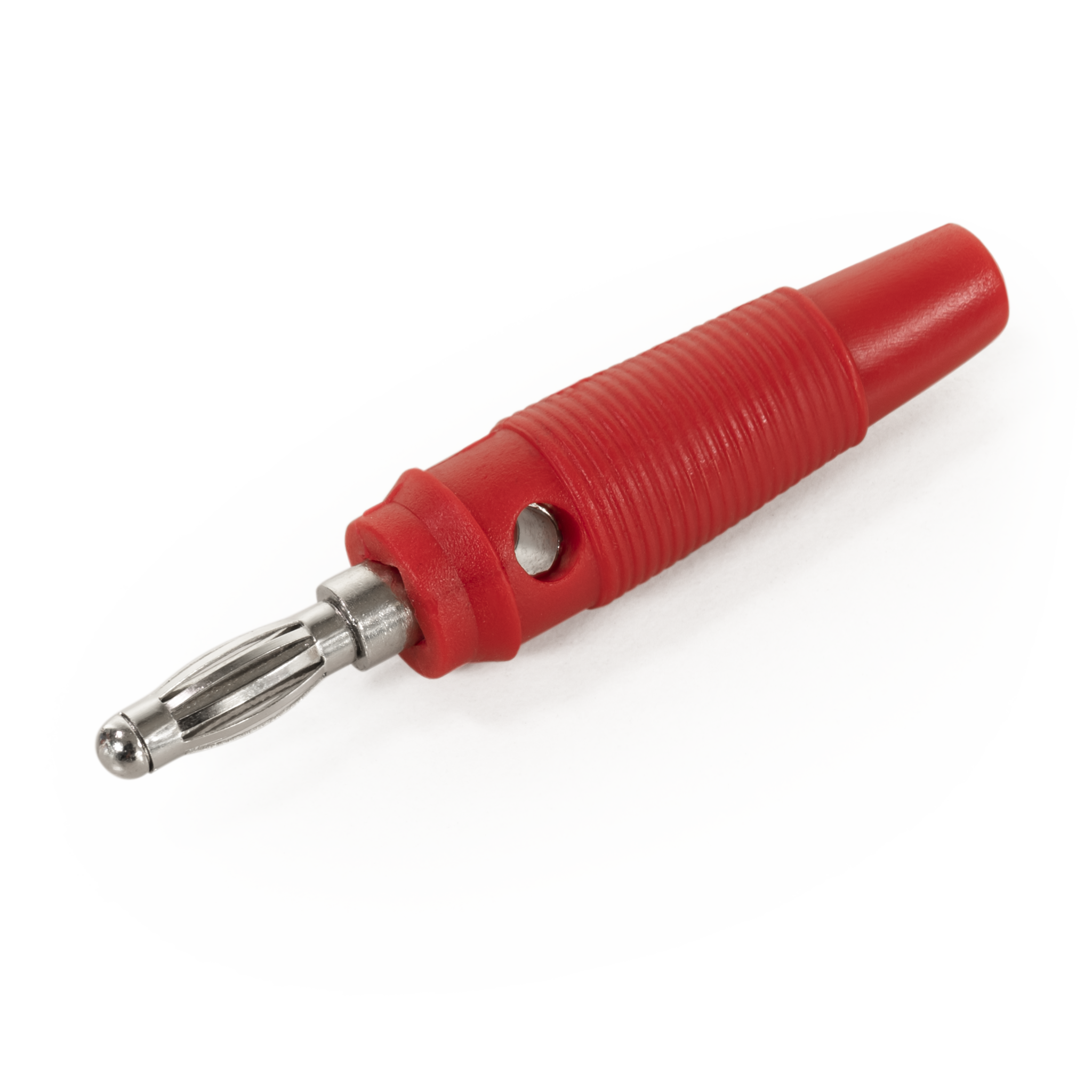 Bananen-Stecker McPower, 4 mm, Querloch, Druckfeder, rot 