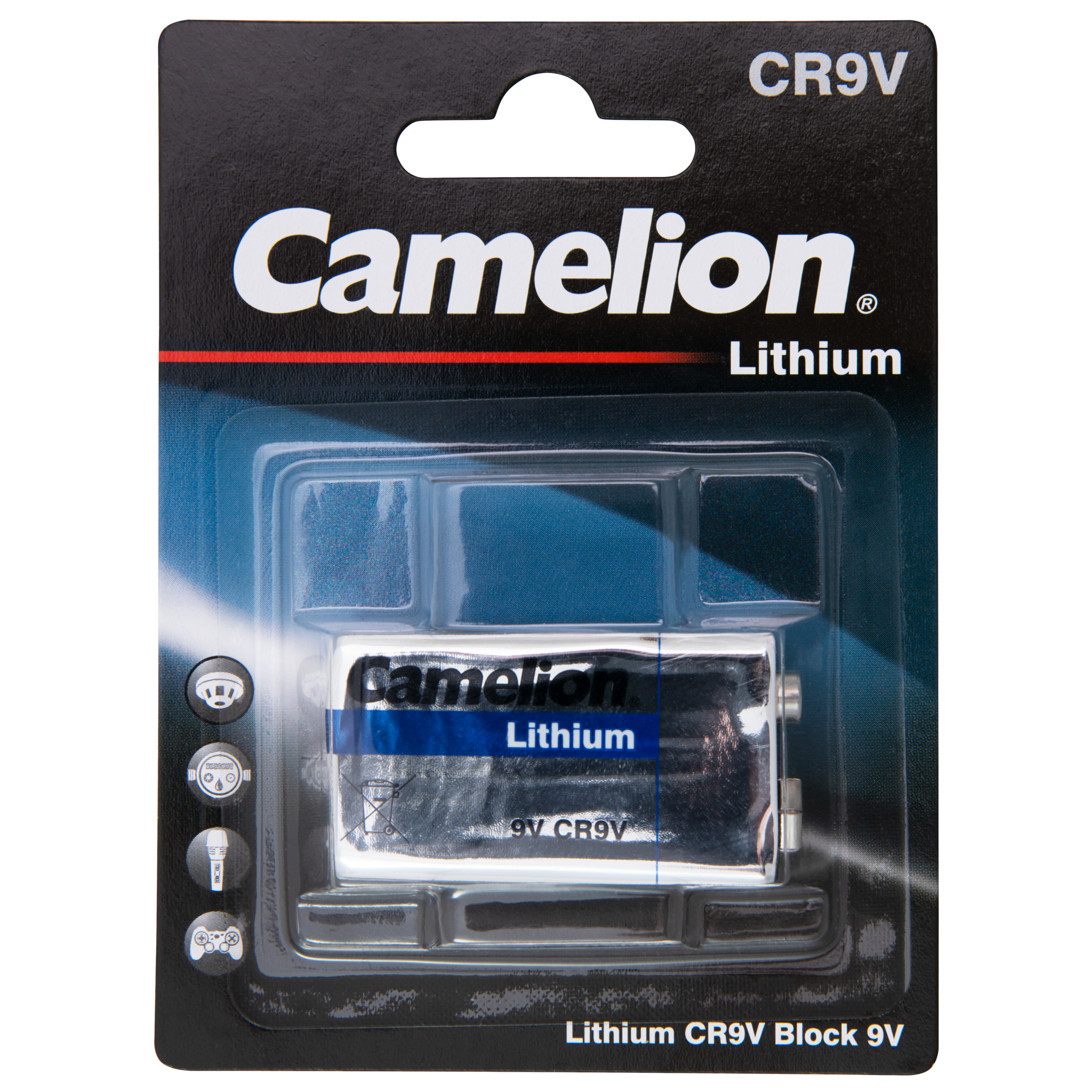 Block-Batterie Camelion Lithium, 9V, Typ CR9V, 1.200mAh, 1er-Blister 