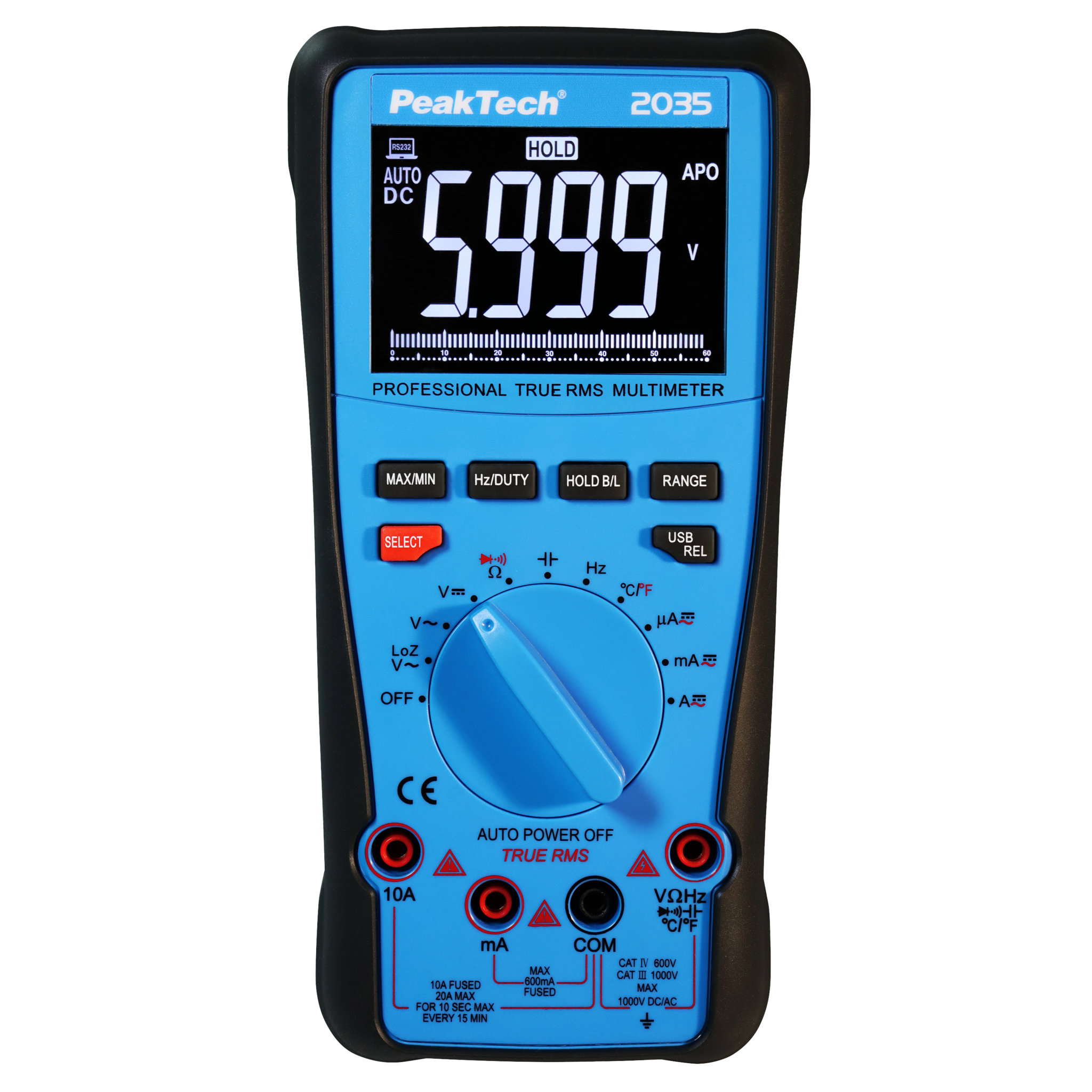 Digital Multimeter PeakTech "P2035", 6000 Counts, 1000V, True RMS, USB 