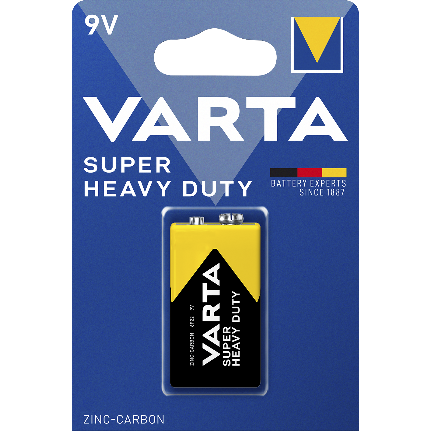 E-Block Batterie VARTA "Super Heavy Duty", Zink-Kohle, 6F22, 9V   