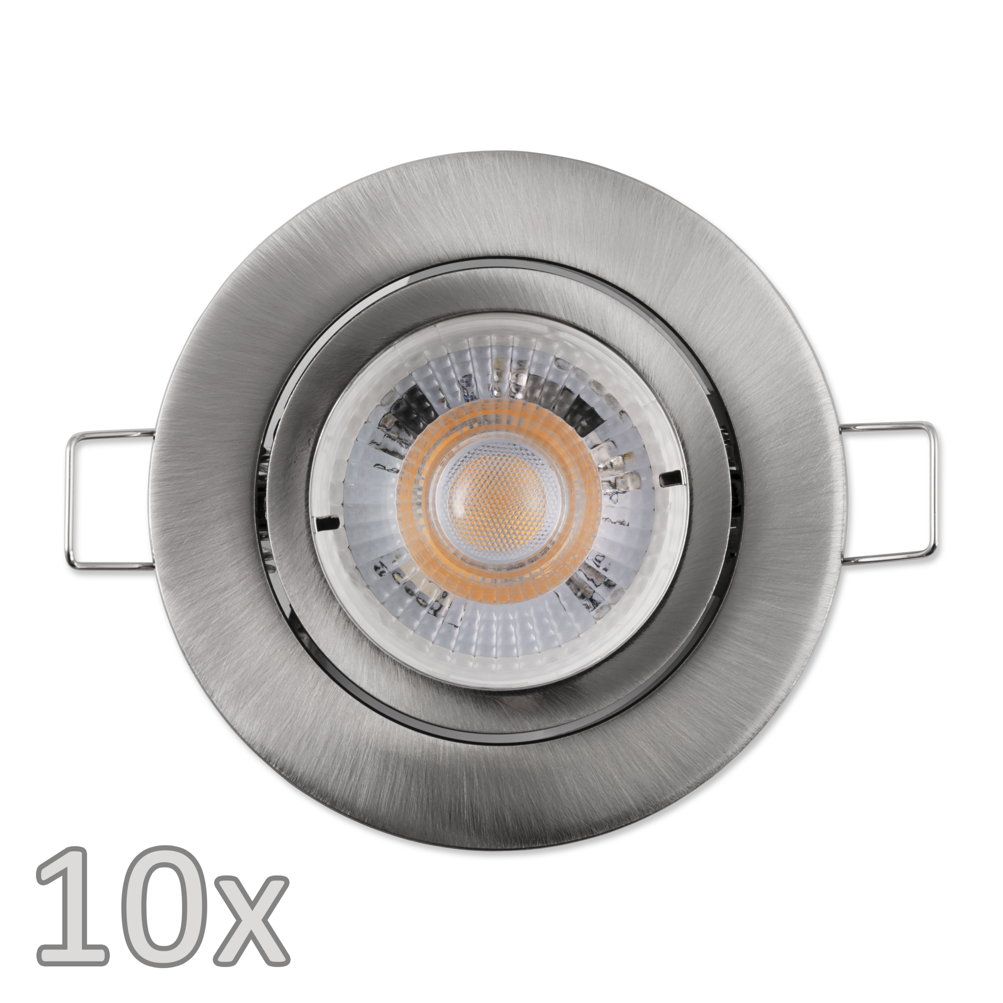 Einbauleuchten-Set McShine, 10xRahmen, 10xLED-Modul, 5W, 400lm, Aluminium 