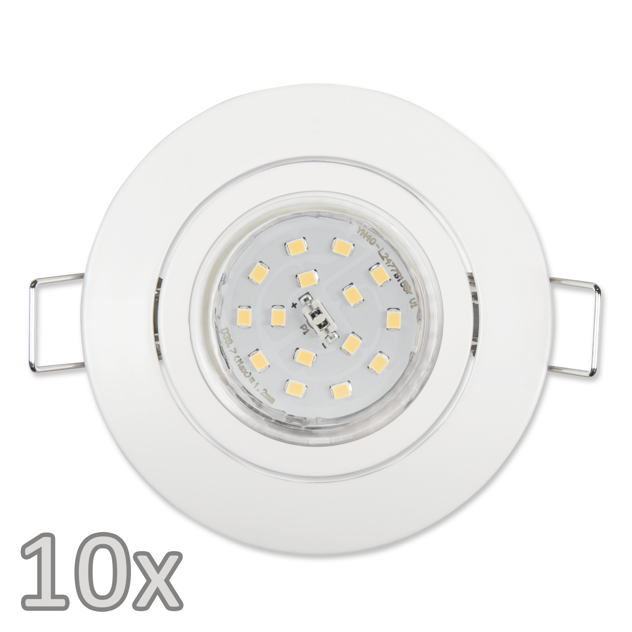 Einbauleuchten-Set McShine, 10xRahmen, 10xLED-Strahler, 5W, 500lm, weiß 