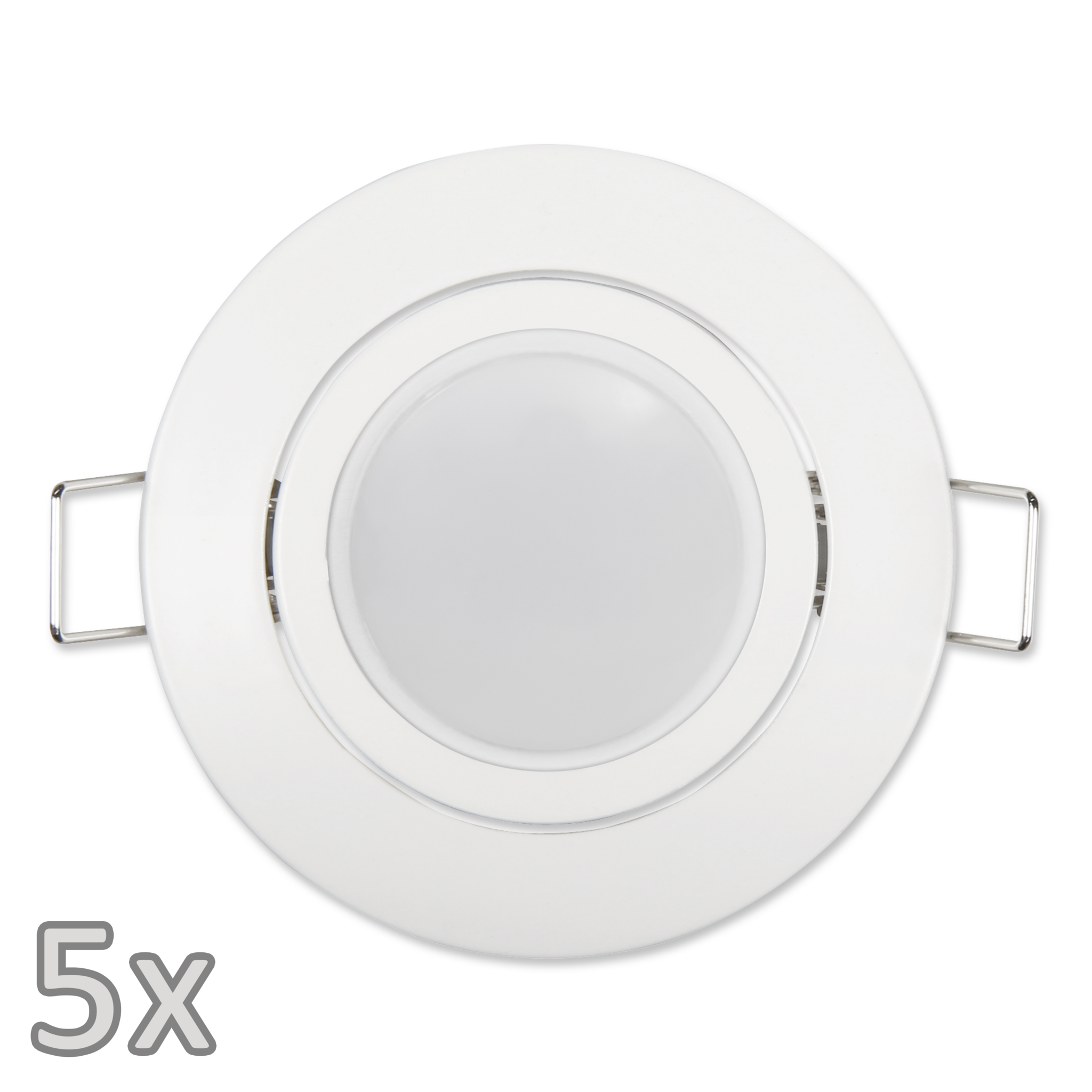 Einbauleuchten-Set McShine, 5xRahmen, 5xLED-Modul, 3W, 265lm, 230V, weiß 