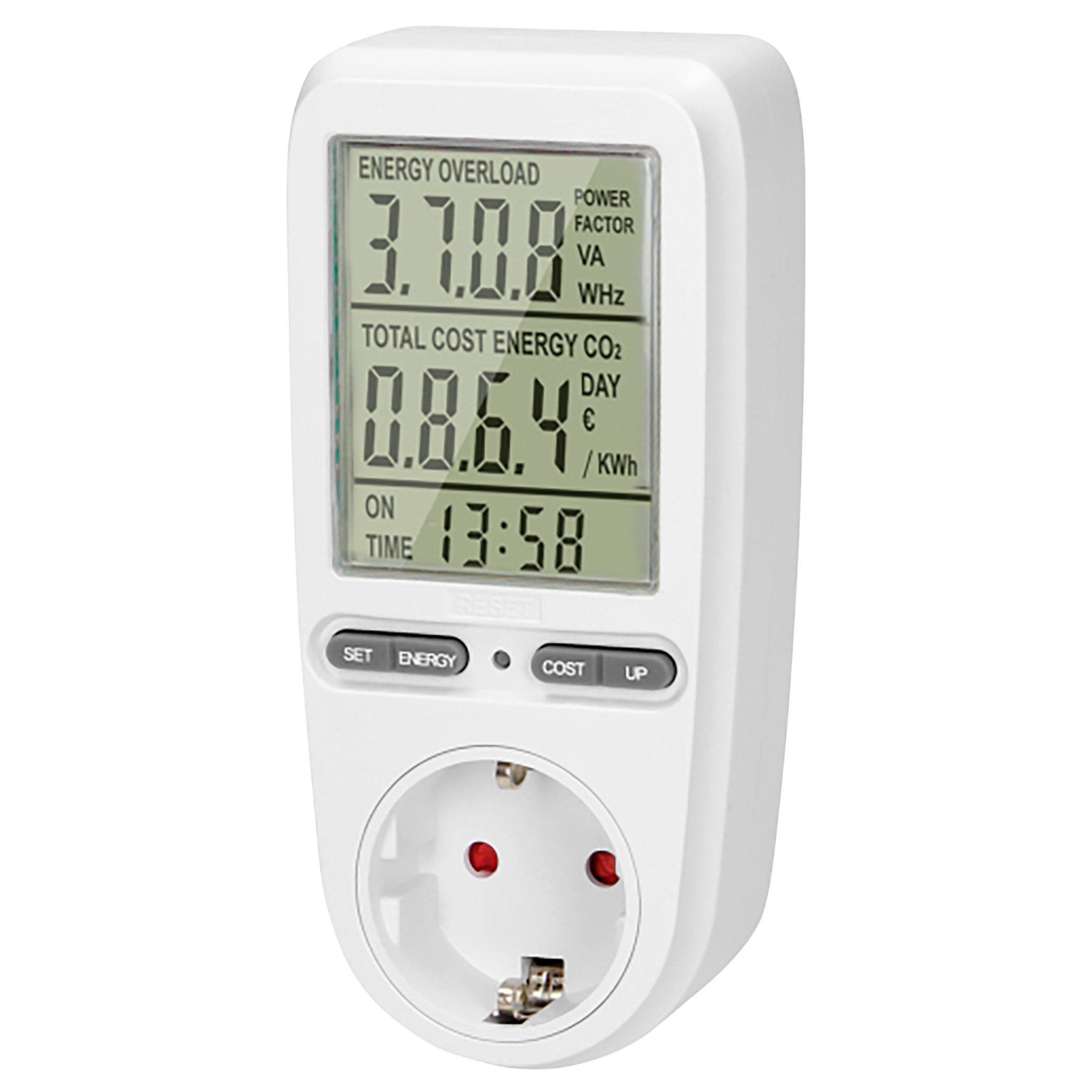 Energiekosten-Messgerät mit LCD-Display, max. 3.680W 