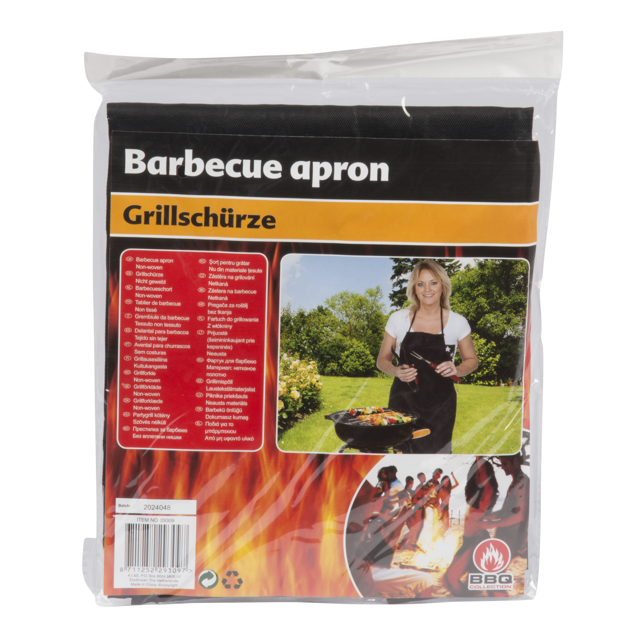 Grillschürze schwarz, ca. 68x84cm 
