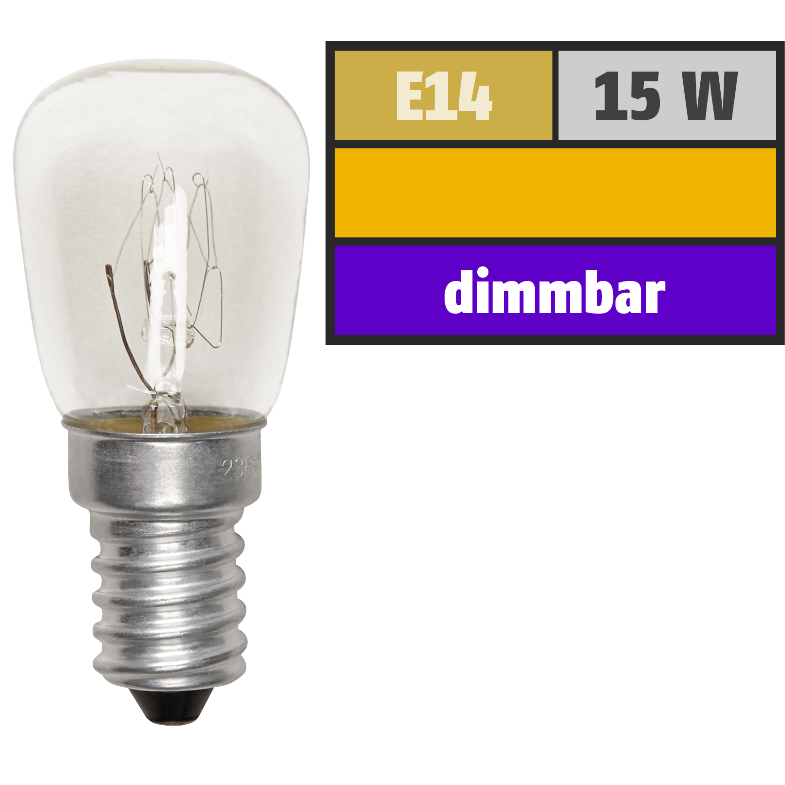 Kühlschrank-Leuchtmittel McShine, E14, 230V, 15W, klar, 110lm 