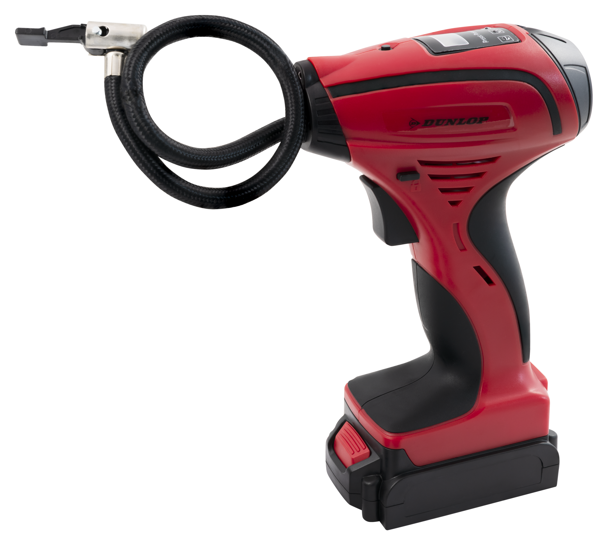 Dunlop Accu Luftkompressor, 8 Bar/120 PSI, 2 Adapter 