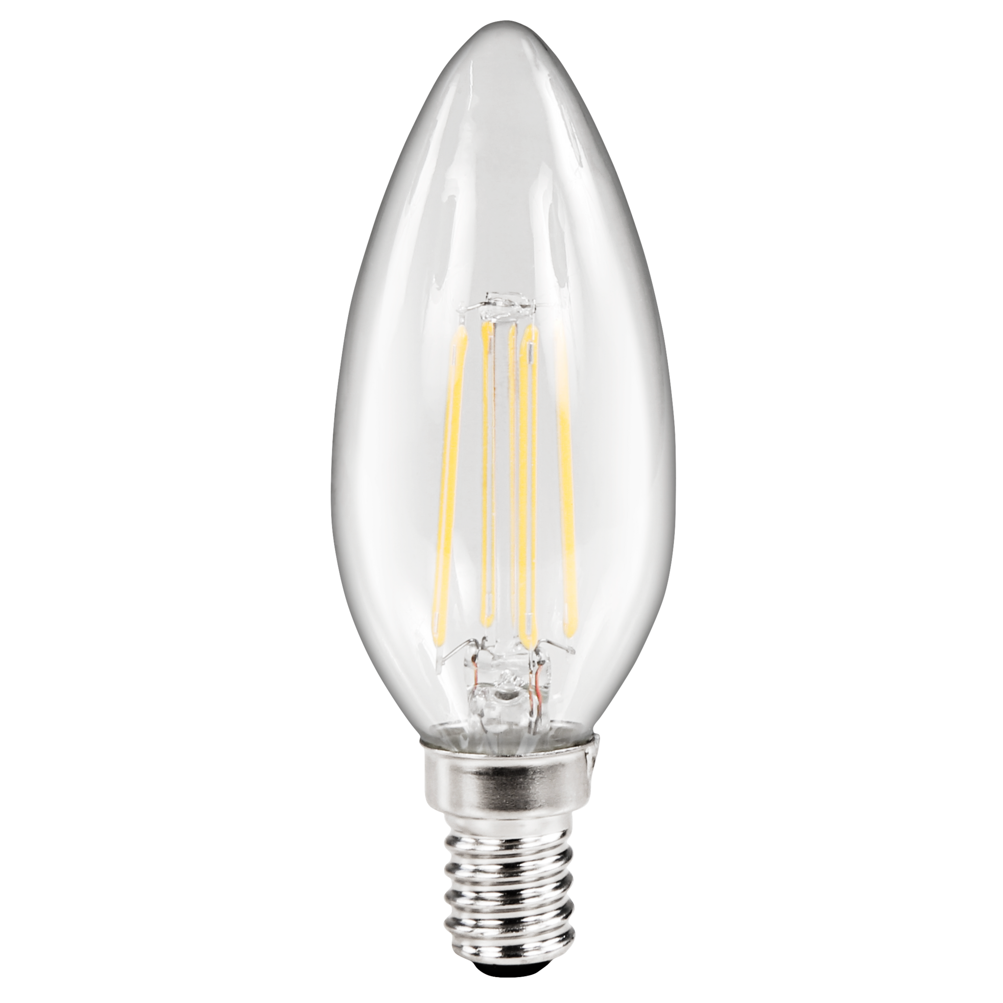 LED Filament Kerzenlampe McShine "Filed", E14, 4W, 490 lm, warmweiß, klar 