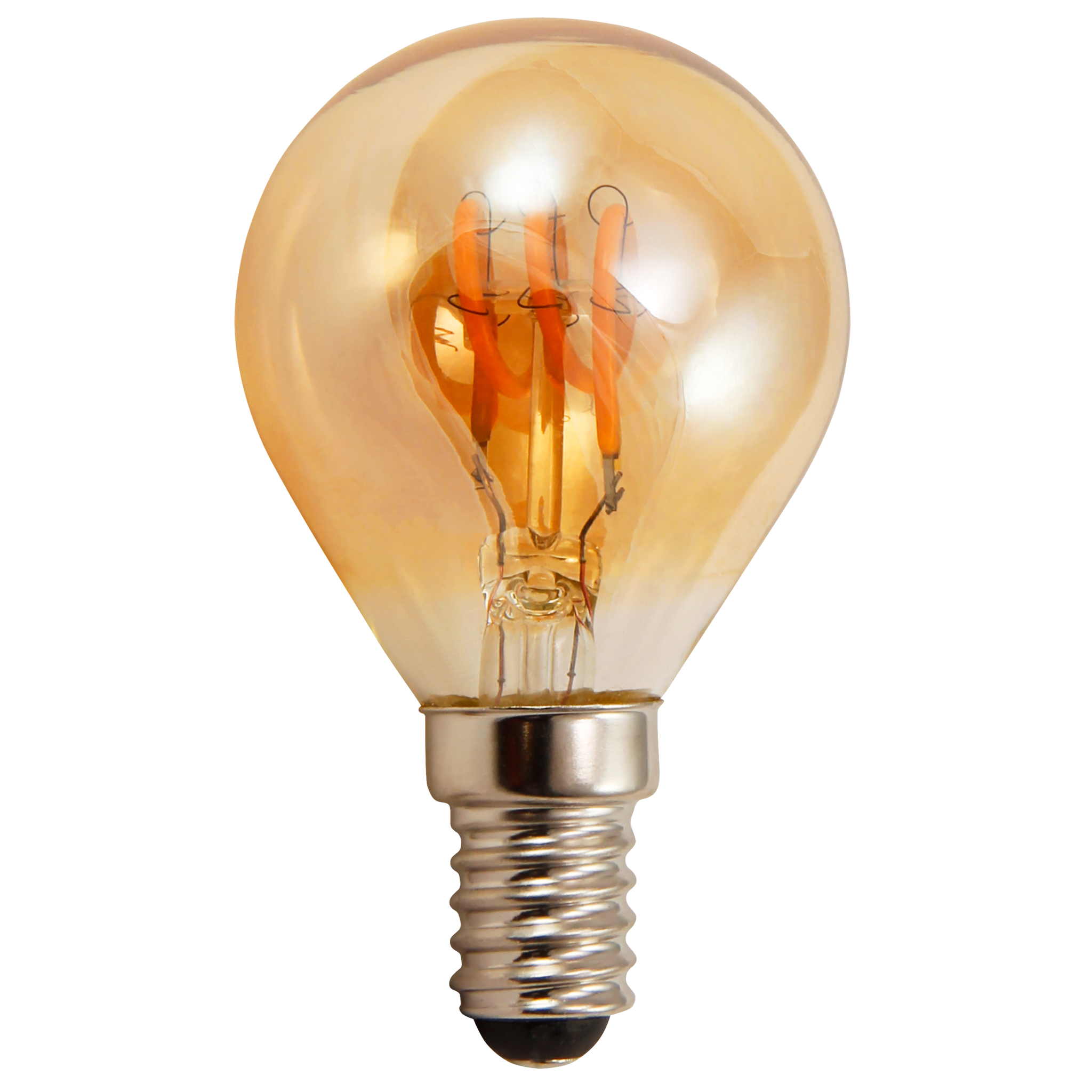 LED Filament Tropfenlampe McShine "Retro" E14, 2W, 150lm, warmweiß,goldenes Glas 