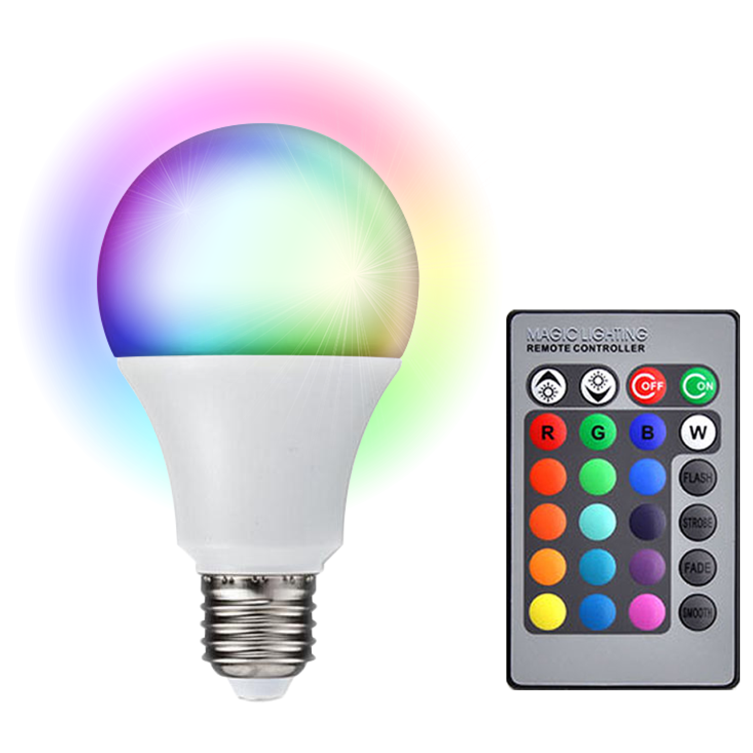 LED Glühbirne Farbwechsel, RGB, E27, inkl. Fernbedienung, 16