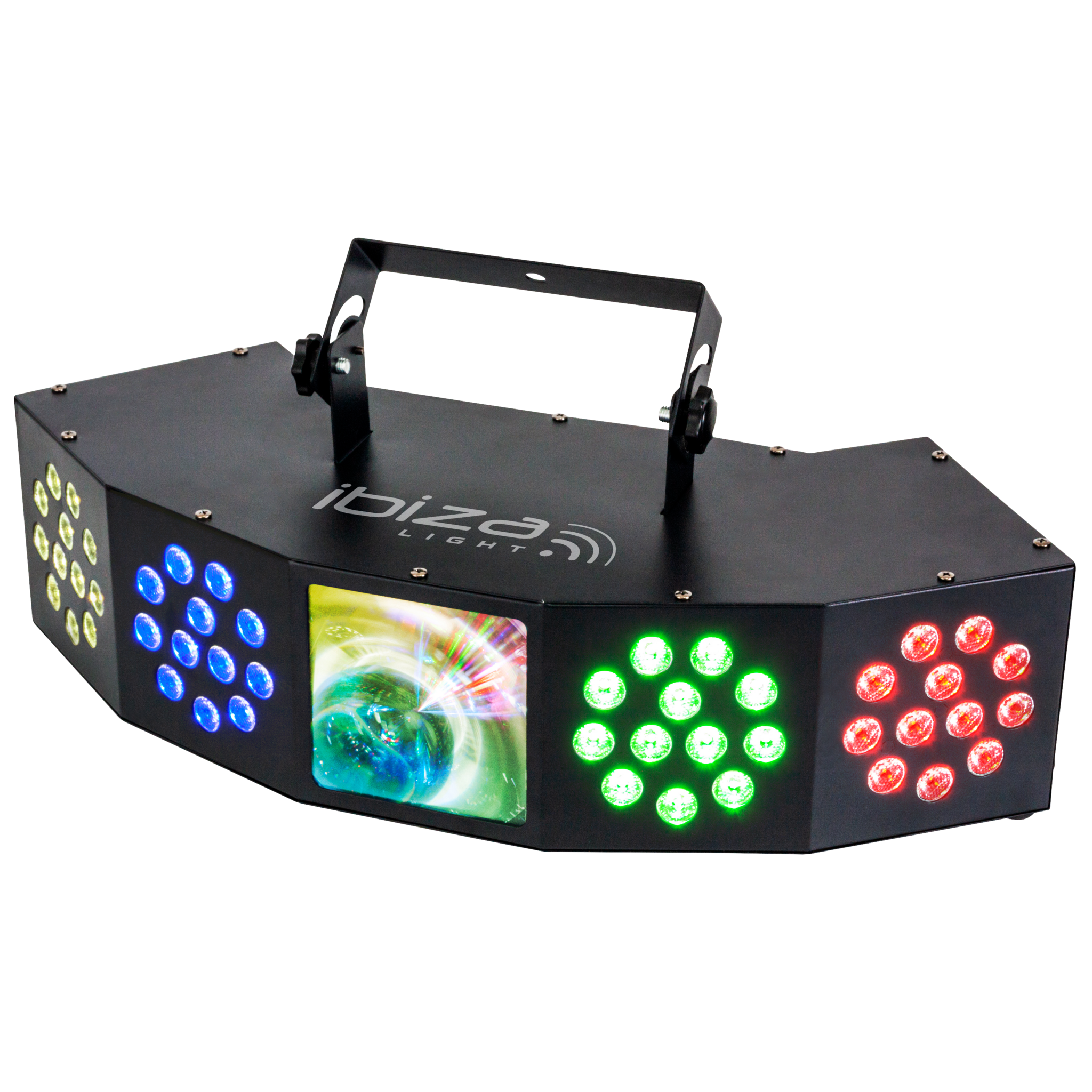 LED-Lichteffekt IBIZA "COMBI-FX4" DMX gesteuert, 3in1 Wash-Moon-Strobe 