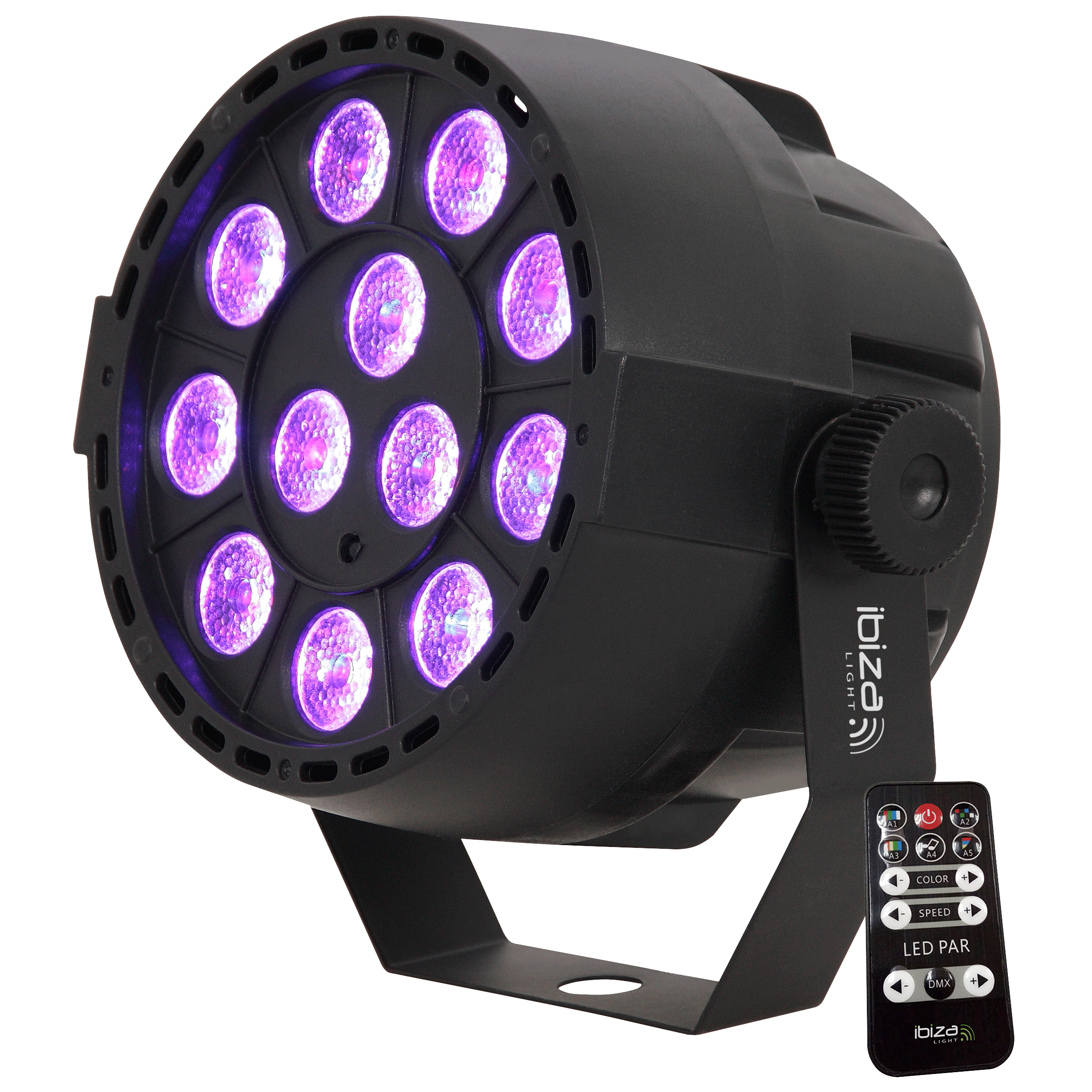 LED-Lichteffekt IBIZA "PAR-MINI-RGB3" 12x 3W RGB LED, Musiksteuerung, DMX | ETT Ihr Elektronik- Technikgroßhandel