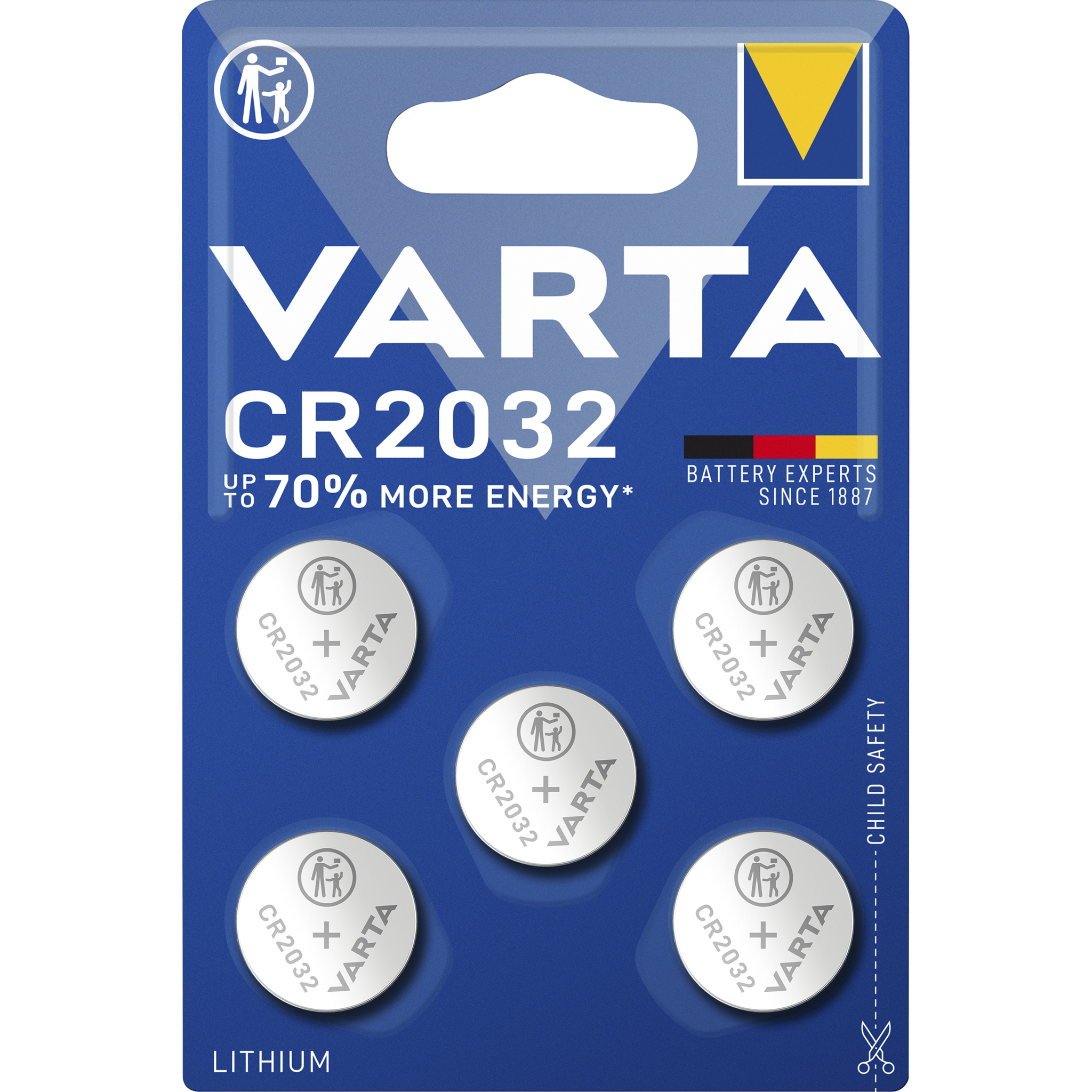 Lithium-Knopfzelle VARTA "Electronics" CR2032, 3V, 5er-Pack 