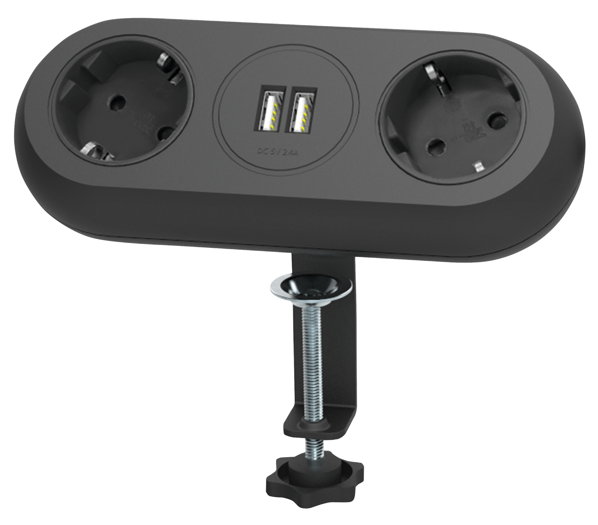 2x USB-Steckdose Zum Einbau – 2,4A Pro Port, Alpinweiß, CE-zertifiziert