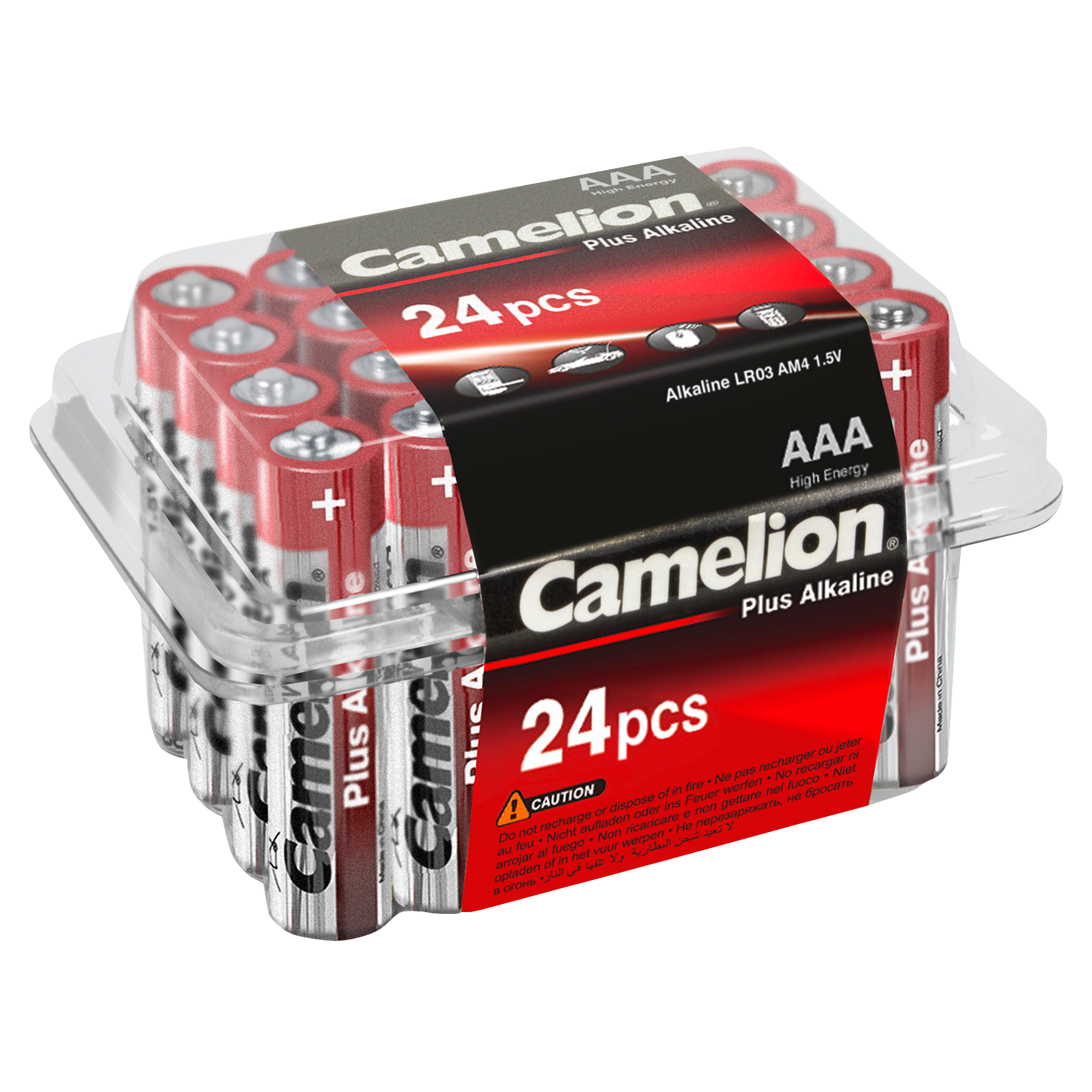 Micro-Batterie CAMELION Plus Alkaline, 1,5 V, Typ AAA/LR03, 24er-Haushaltspack 