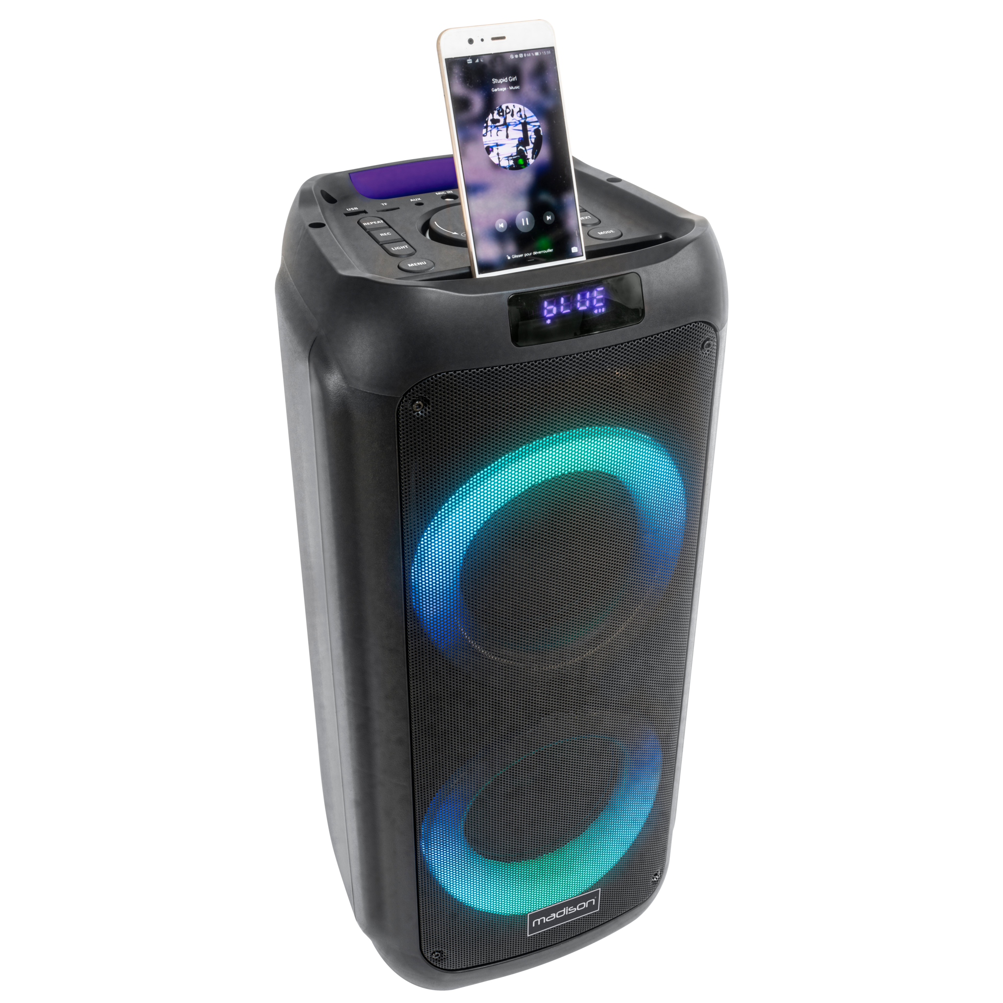 Mobile Beschallungsanlage "MAD-ASTRAL300", mit Lichteffekt, Bluetooth, AUX, USB 