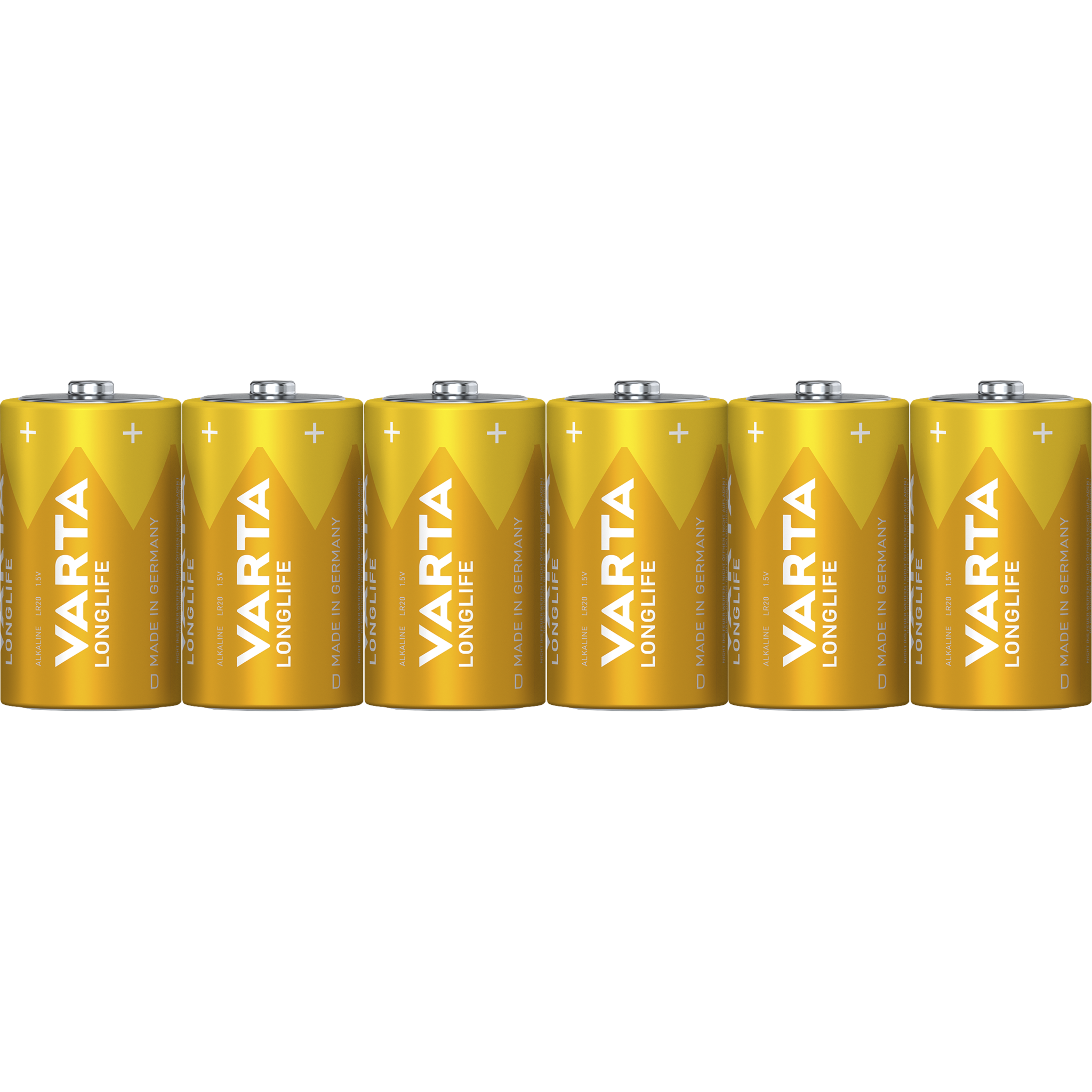 Mono-Batterie VARTA Longlife, Alkaline, Typ D, LR20, 1,5V, 6er Pack