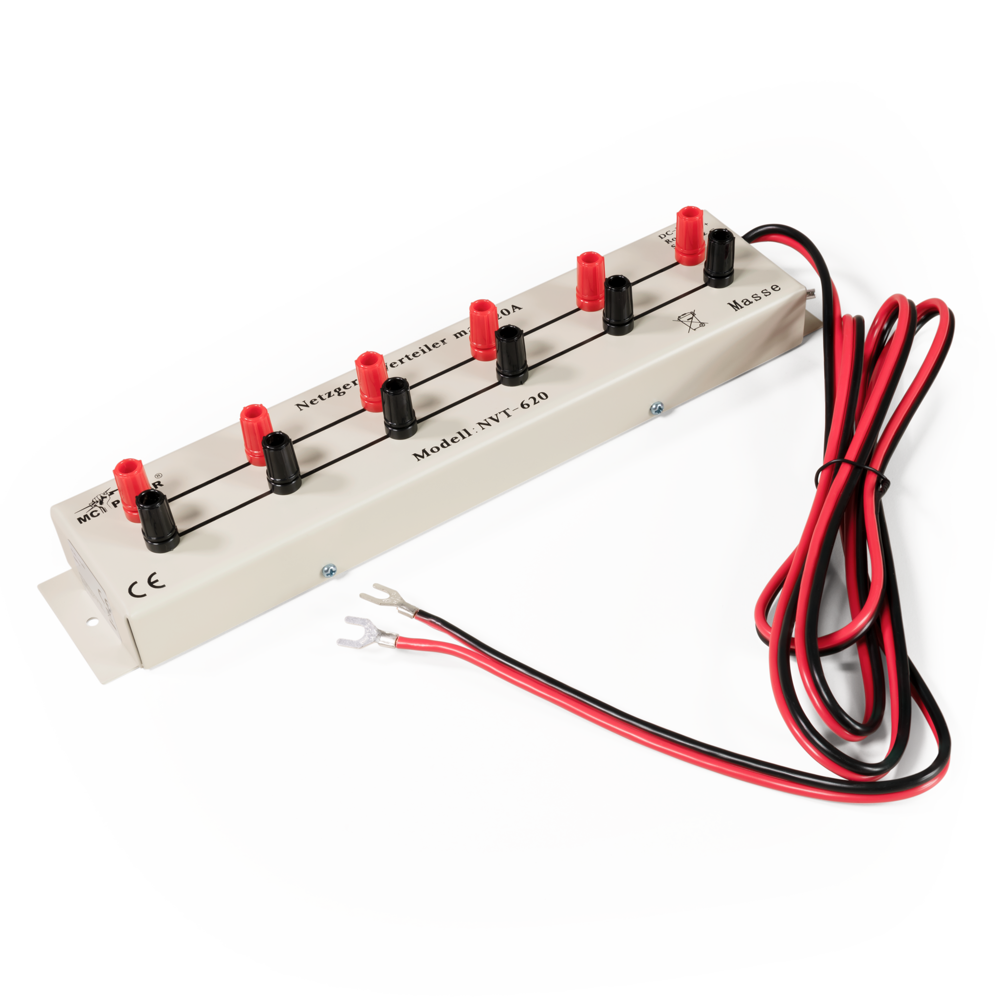 Netzgerät-Verteilerleiste McPower "NVT-620", 1x ein, 6 Ausgänge, 20 A max., DC 