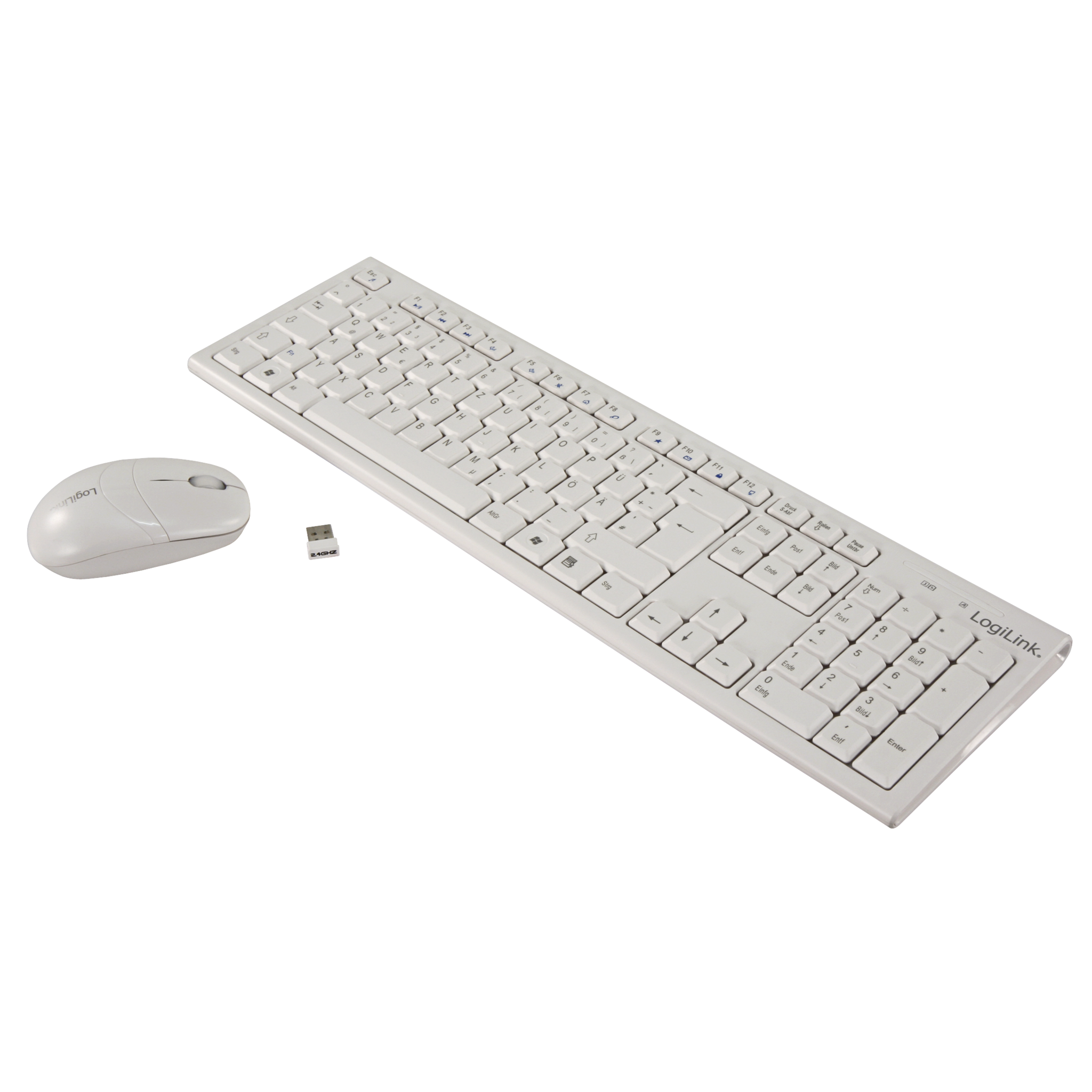 PC-Desktop-Set LogiLink, USB Maus und Tastatur mit Autolink-Funktion, weiß 