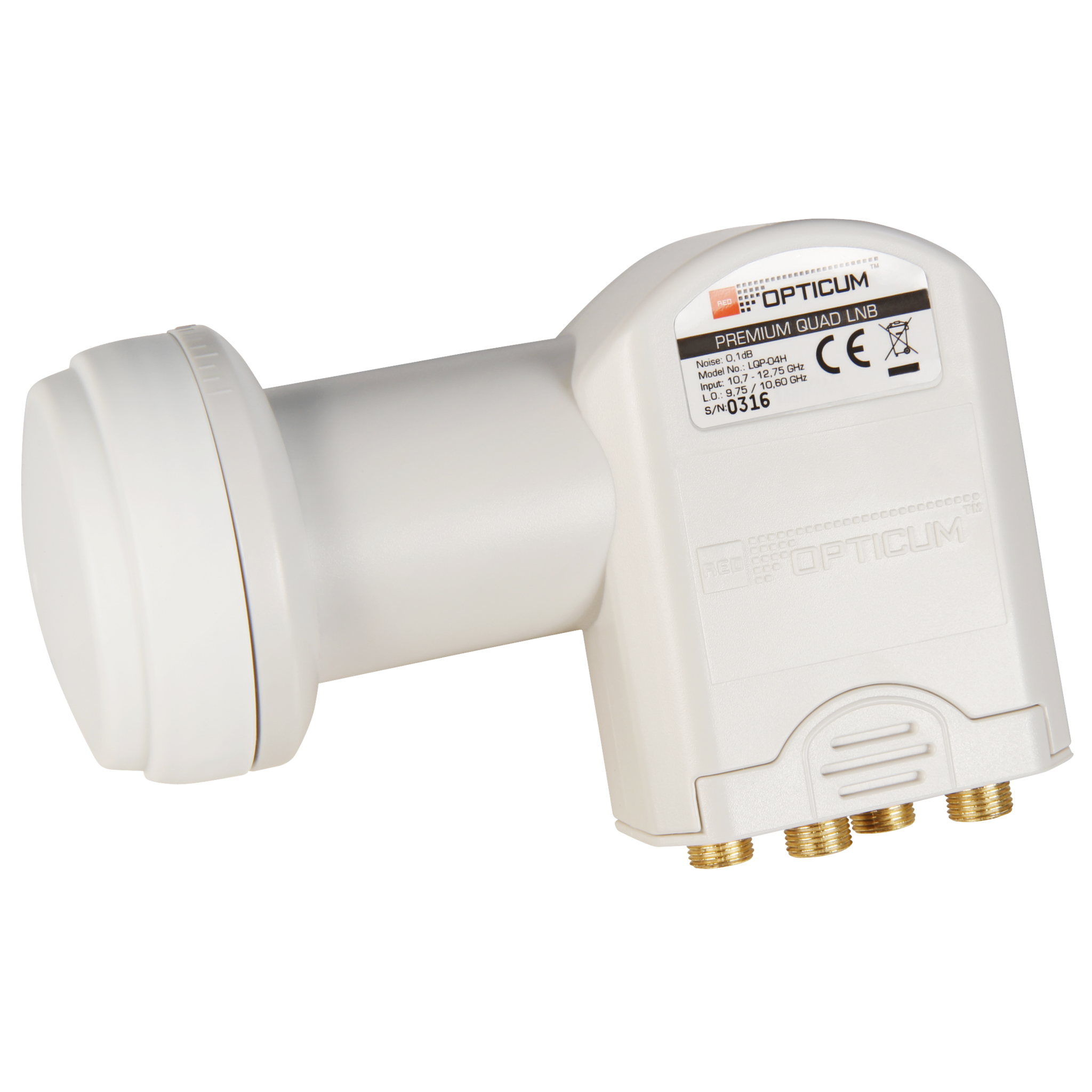 Quad LNB Opticum "LQP-04H" Full-HD und 3D-fähig 