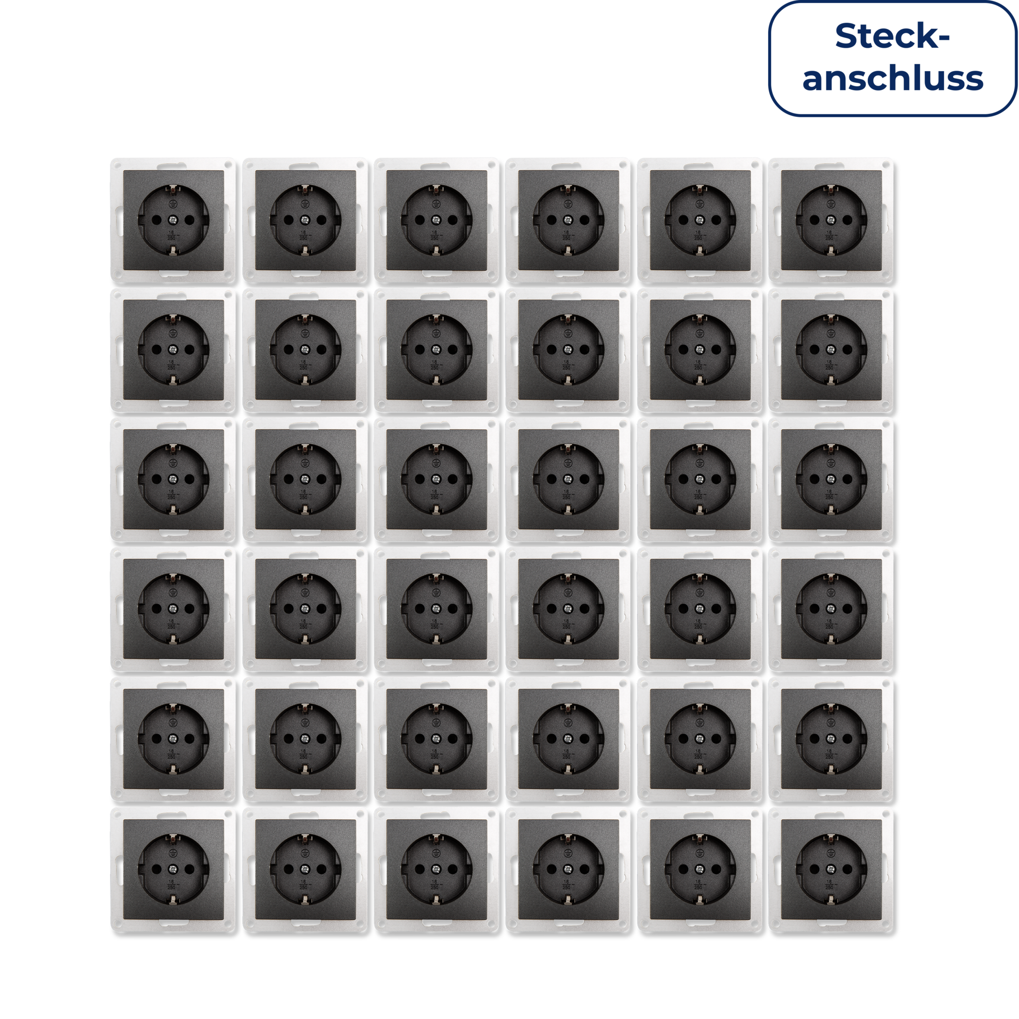 Schutzkontakt-Steckdose McPower "Flair" 250V~/16A, UP, Steckanschluss, 36er-Pack 