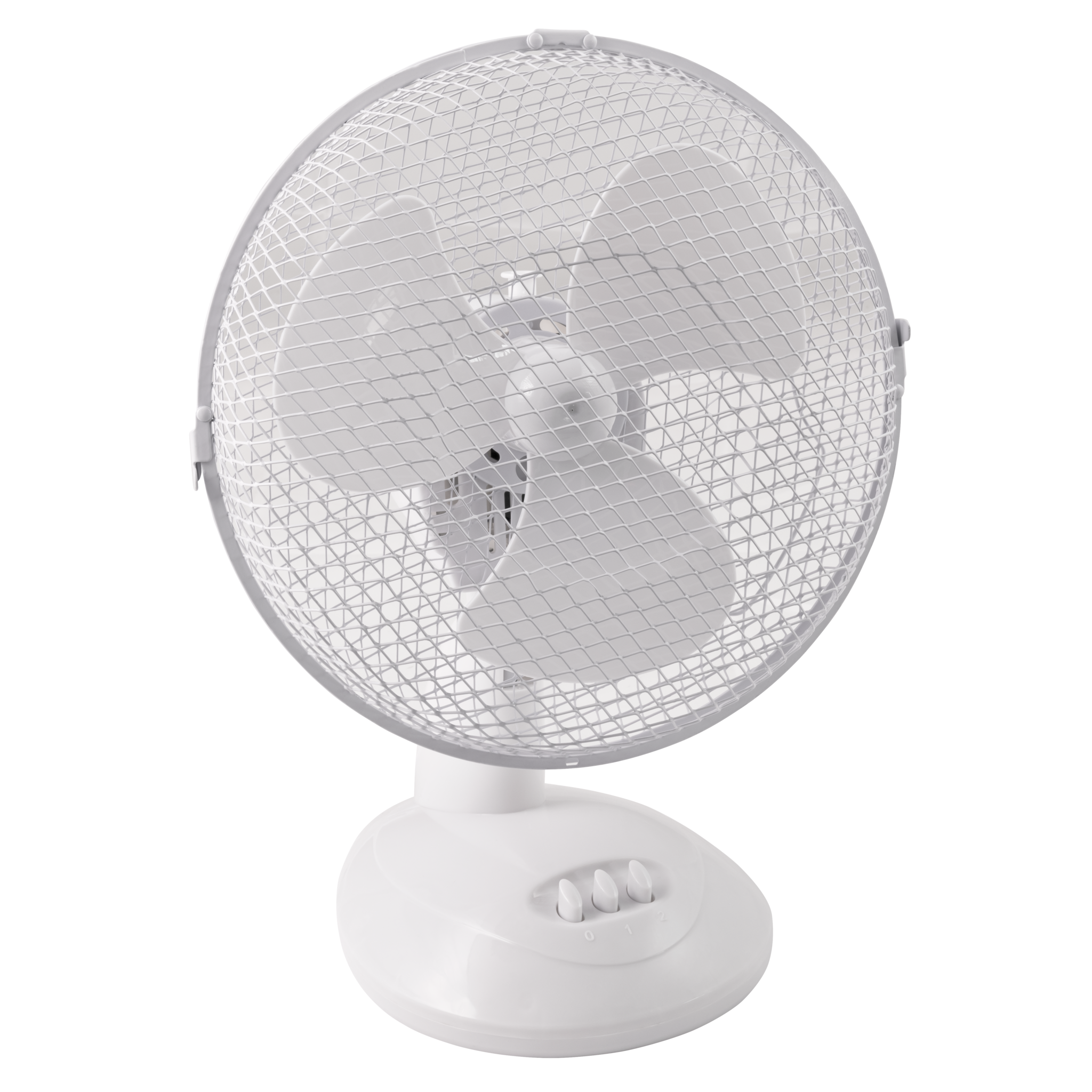 Tischventilator Ø23 cm, 2 Geschwindigkeiten + Oszillation, weiß, 20W 