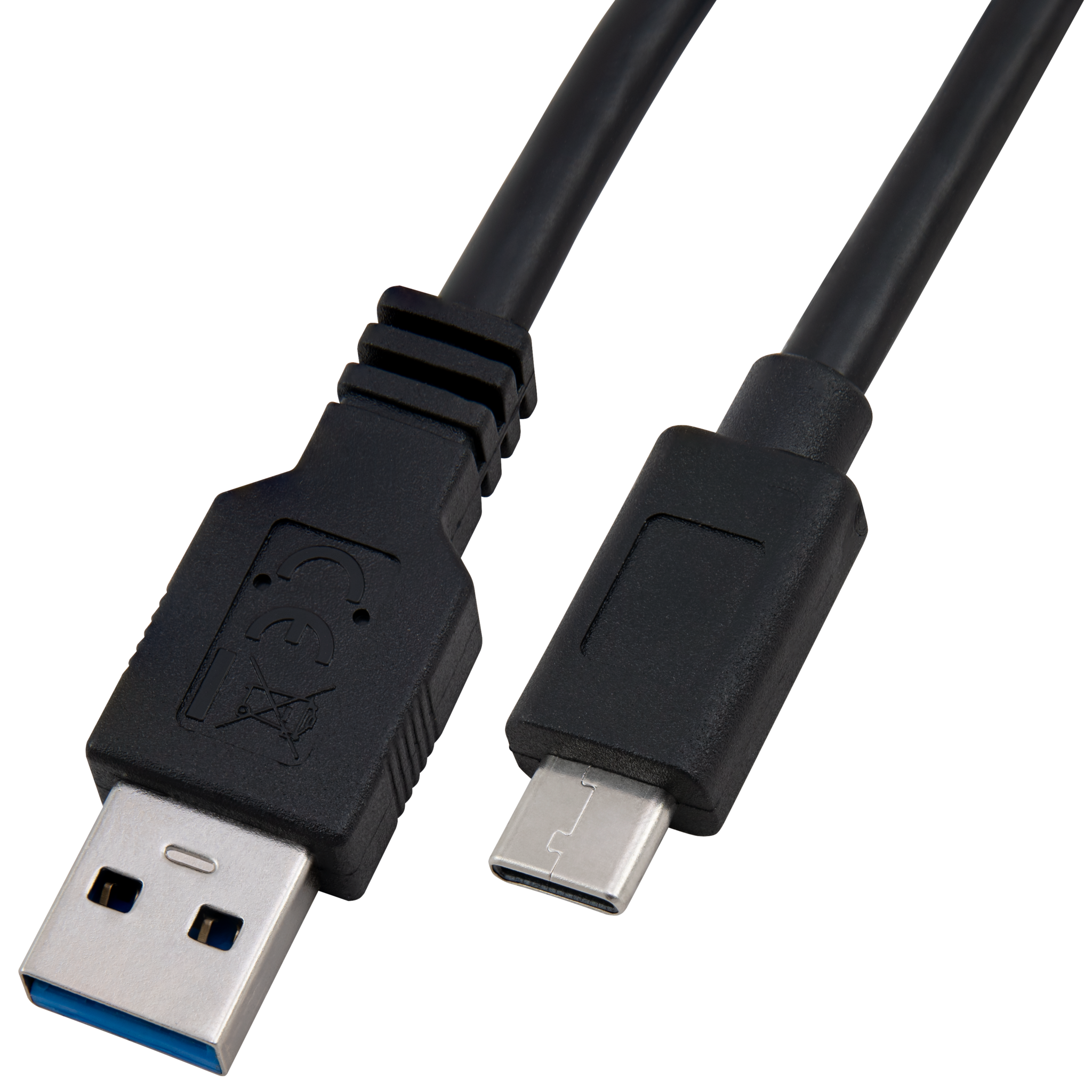 USB 3.2 Kabel, USB-C Stecker auf USB-A Stecker, 0,15m