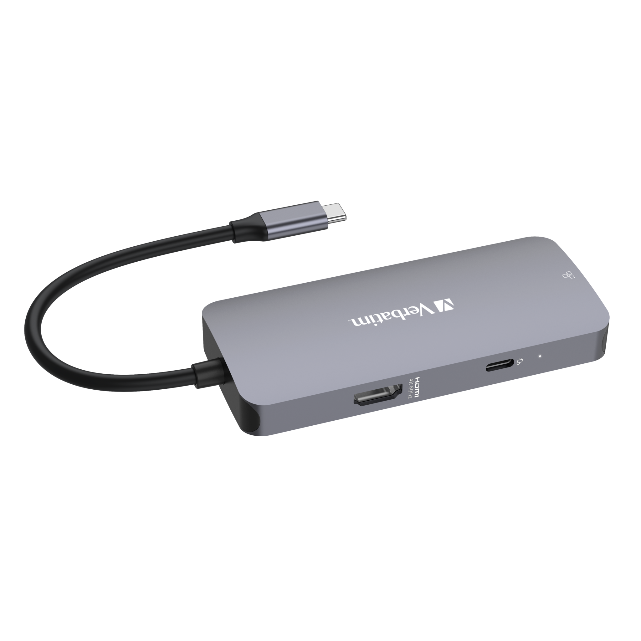 USB-C Multiport-Hub Verbatim "CMH-05", 2x USB 3.2C, HDMI 4K, USB 3.1-C Kabel 