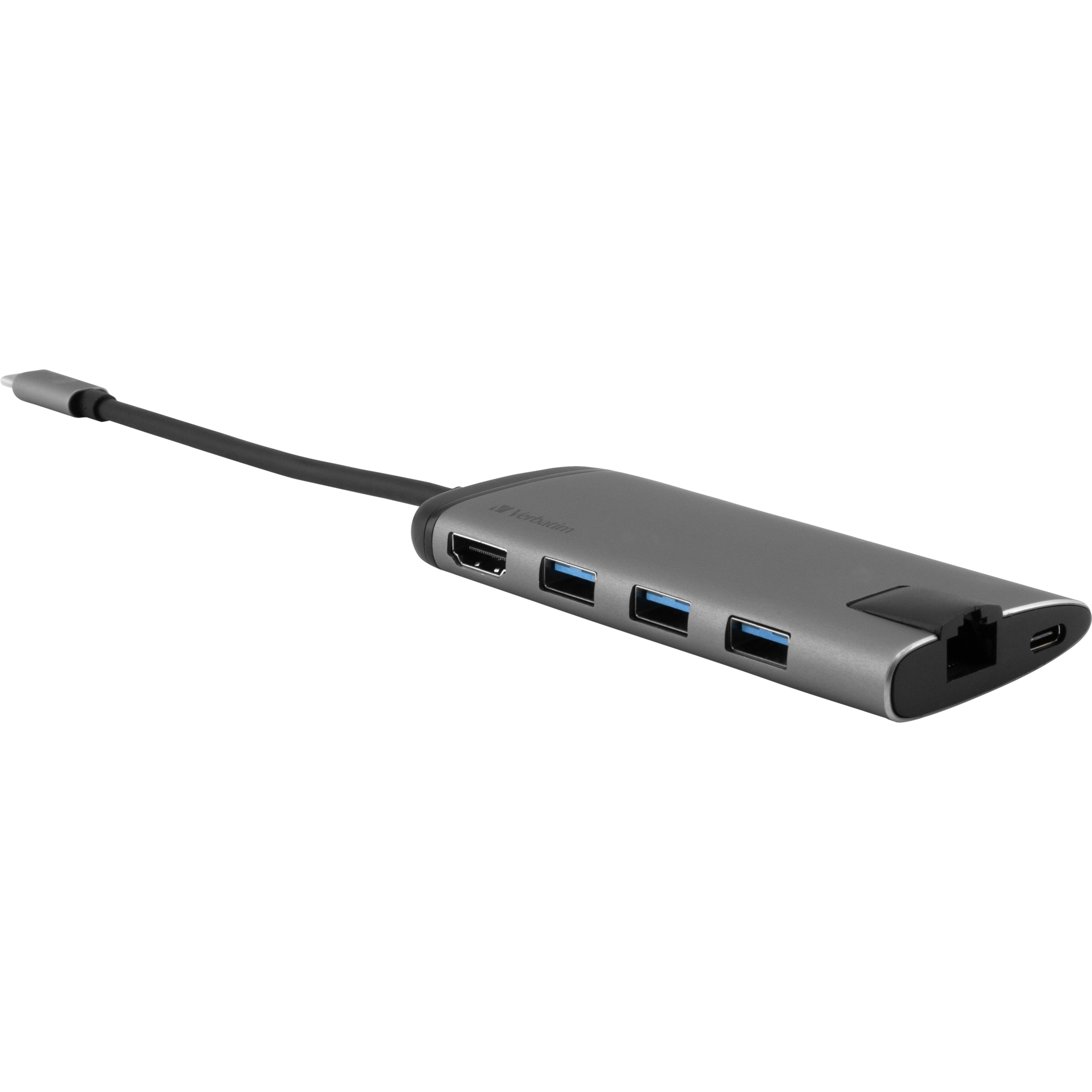 USB-C Multiport-Hub von Verbatim, USB 3.0, HDMI, SD, Ethernet, 15cm Kabel 