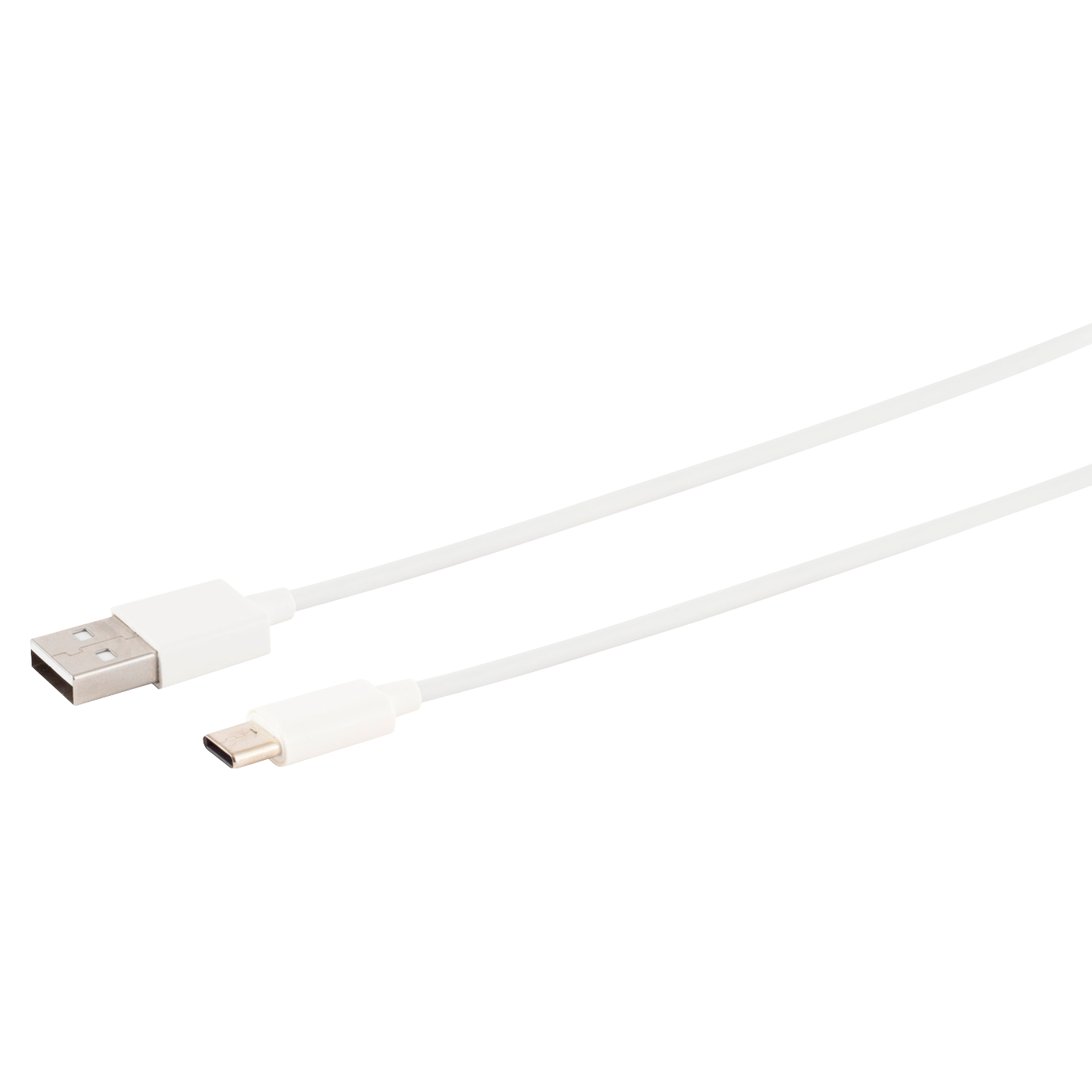 USB Lade-Sync Kabel, USB-A Stecker auf USB C-Stecker, 2.0, ABS, weiß, 0,5m 