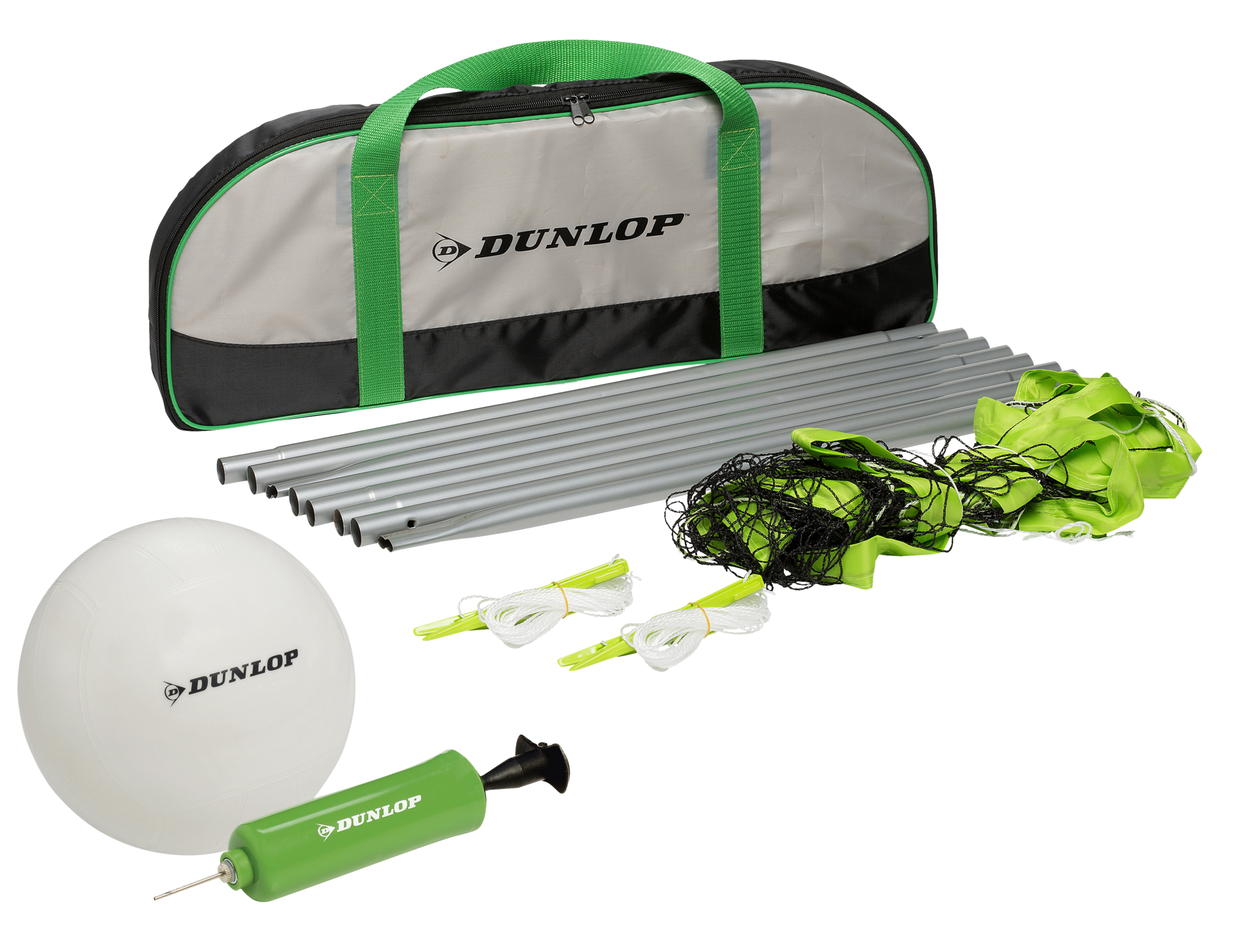 Dunlop Volleyballset mit Ball, Ballpumpe, Netz und Tasche 